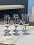 TREND HOME Anthracite Set de 6 verres à pied avec carafe