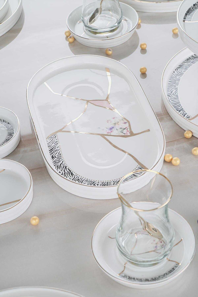 ACAR KINTSUGI MOON Service petit-déjeuner 25 pièces 6 personnes