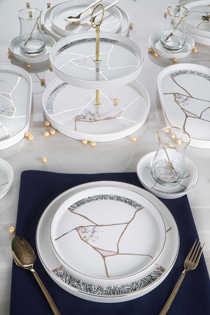 ACAR KINTSUGI MOON Service petit-déjeuner 25 pièces 6 personnes