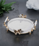 ACAR LASER GOLD Assiette de présentation ronde avec plateau ACAR LAZER GOLD Tepsili yuvarlak sunum tabak ACAR LASER GOLD Runder Platzteller mit Tablett