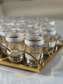 TREND HOME WHITE ORIENT Set de 12 verres gold