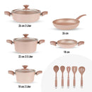 KARACA BIOGRANIT ROSEGOLD NOUVEAU NEW Batterie de cuisine 13 pièces - Induction - Indüksiyonlu 13 Parça Tencere Seti
