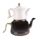 KARACA RETRO théière en émail noir et porcelaine - Emaye ve porselen demlikli çaydanlik takimi siyah
